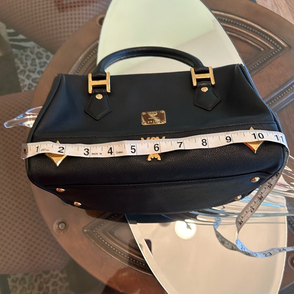 MCM Leather Studded Heritage Boston Bag - Picture 12 of 13